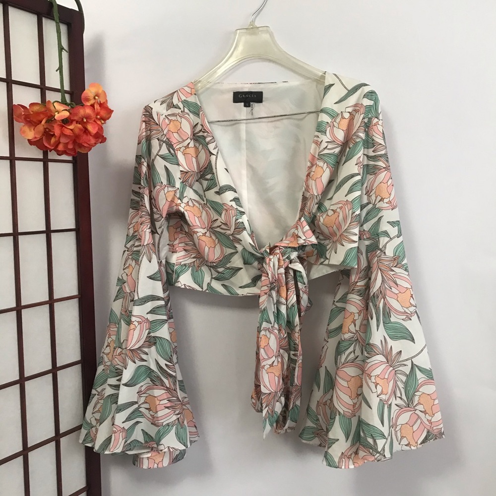 Garcia tied crop blazer